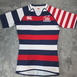 Canterbury USA Rugby Jersey Manhattan RFC #4 Men's Size L Red White‎ Blue